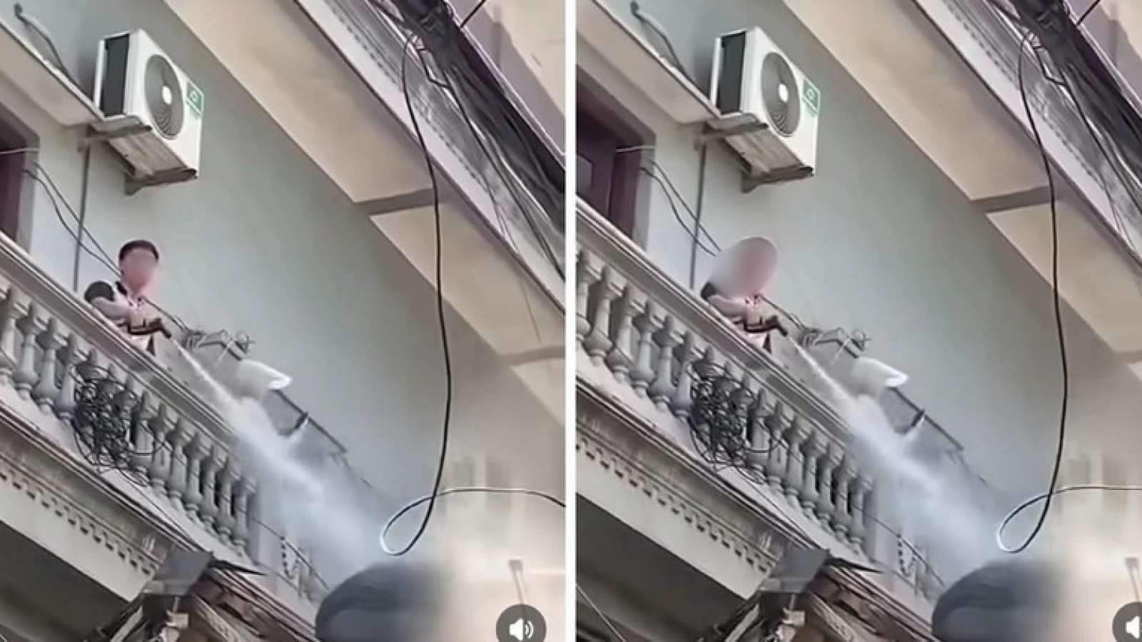 Công an xác minh vụ người đàn ông xịt nước vào thợ xây nhà hàng xóm ở Hà Nội