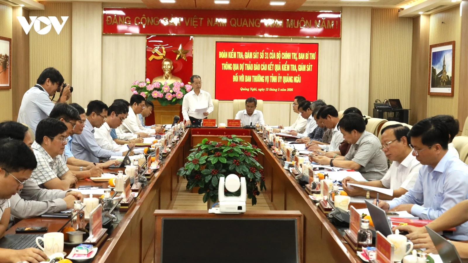 Đoàn kiểm tra của Bộ Chính trị, Ban Bí thư làm việc với Ban Thường vụ Tỉnh ủy Quảng Ngãi
